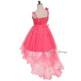 FG333 Sequined Tulle Train Flower Girl Dresses For Wedding Pageant Party Size 2-8