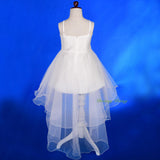 FG339 Diamante Floral Lace Pageant Wedding Flower Girl Dresses w/ Train Size 2-9
