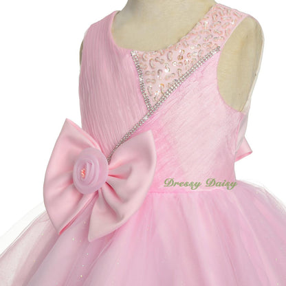 FG321 Diamante Beaded Tulle Flower Girl Formal Dress Pageant Birthday Size 18 Months - 7