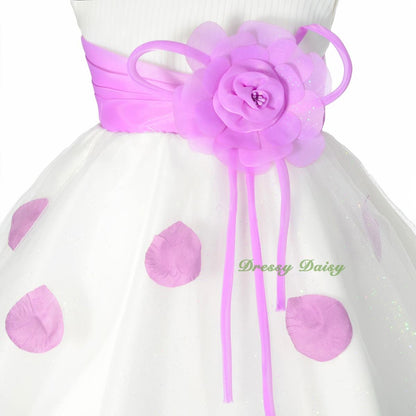 FG294 Girls' Flower Petals Tulle Girl Dresses For Wedding Pageant Party Size 2-10