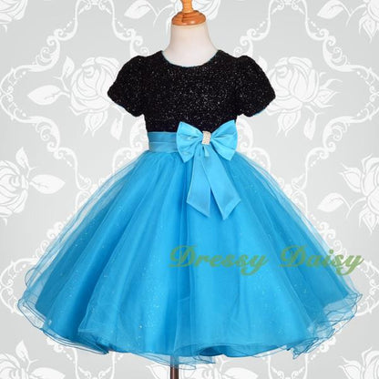 FG156 Girls Short Sleeves Tulle Party Pageant Wedding Flower Girl Dresses Size 18 Months - 7