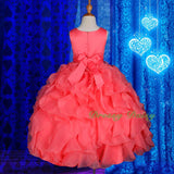 FG234 Girls Ruffle Flower Girl Dresses Pageant Gown Party Communion Dress Size 4-12