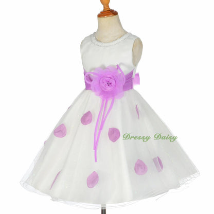 FG294 Girls' Flower Petals Tulle Girl Dresses For Wedding Pageant Party Size 2-10