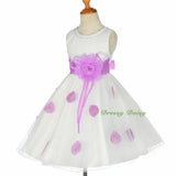 FG294 Girls' Flower Petals Tulle Girl Dresses For Wedding Pageant Party Size 2-10