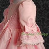 VD003 Lace Satin Victorian Princess Flower Girl Dresses Party Dress Size 12m-9