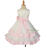 FG310 Lace Organza Tiered Flower Girl Wedding Pageant Party Occasion Dress Size 2-9