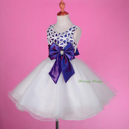 FG246 Girls' Big Bow Tulle Flower Girl Dresses Party Pageant Dress Size 2-9