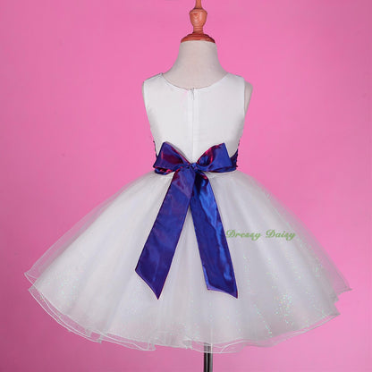 FG246 Girls' Big Bow Tulle Flower Girl Dresses Party Pageant Dress Size 2-9