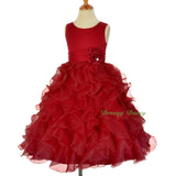 FG234 Girls Ruffle Flower Girl Dresses Pageant Gown Party Communion Dress Size 4-12