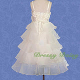 FG136 Girls Tiered Wedding Flower Girl Party Dresses Pageant Dress Size 2-9