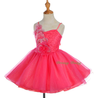 FG302 Girls Diamante Sequin Tulle Flower Girl Dresses Party Pageant Dress Size 2-8