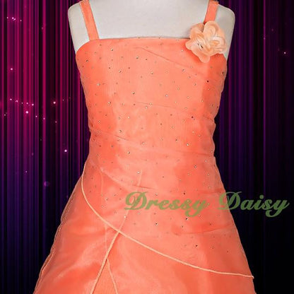 FG096S Girls Organza Wedding Flower Girl Dresses Pageant Dress With Shawl Size 2-13