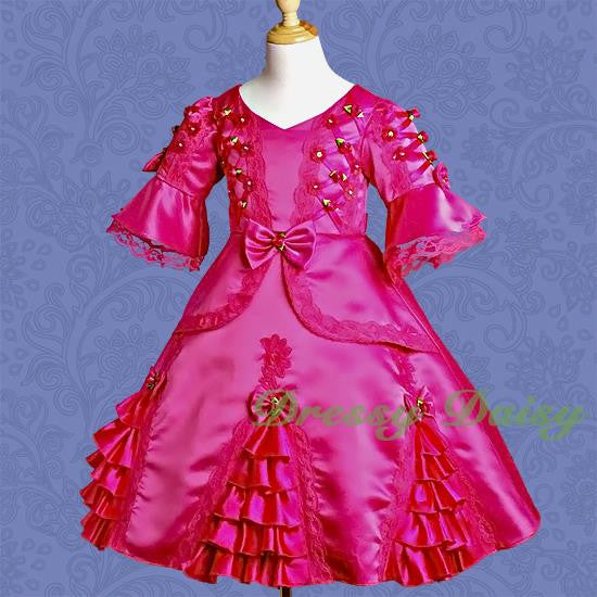 VD002 Vintage Victorian Dresses Fancy Costume Pageant Flower Girl Dress Size 2T-9