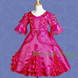 VD002 Vintage Victorian Dresses Fancy Costume Pageant Flower Girl Dress Size 2T-9
