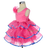 FG295 Satin Organza Tiered Dress Party Wedding Birthday Flower Girl Size 9 Months - 4