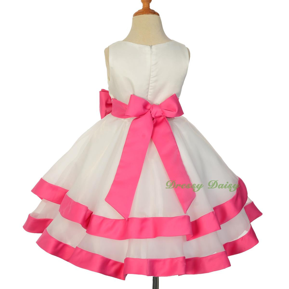 FG310 Lace Organza Tiered Flower Girl Wedding Pageant Party Occasion Dress Size 2-9