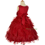 FG234 Girls Ruffle Flower Girl Dresses Pageant Gown Party Communion Dress Size 4-12