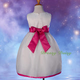 FG208 Girls Rhinestones Ribbon Trimming Flower Girl Pageant Party Dresses Size 2-10