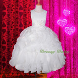 FG234 Girls Ruffle Flower Girl Dresses Pageant Gown Party Communion Dress Size 4-12