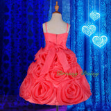 FG267 Embossed Flower Girl Wedding Pageant Party Occasion Dress Toddler Size 3-9