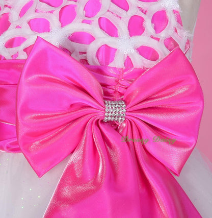 FG246 Girls' Big Bow Tulle Flower Girl Dresses Party Pageant Dress Size 2-9