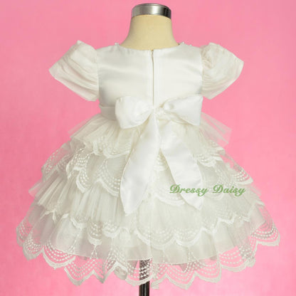FG323 Beaded Scallop Hemline Dresses Pageant Birthday Occasion Baby Size 9-24 Months
