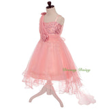 FG333 Sequined Tulle Train Flower Girl Dresses For Wedding Pageant Party Size 2-8
