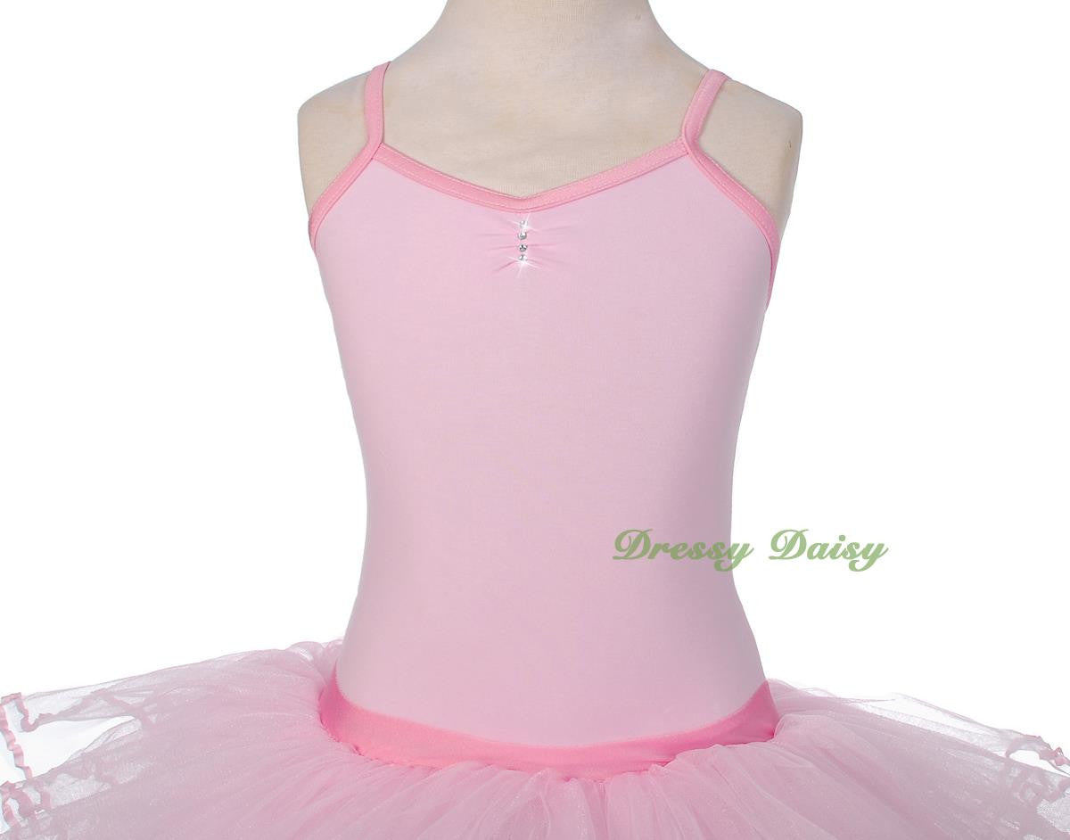 BA057 Girl Diamante Ribbon Ballet Tutu Dancewear Fairy Costume Leotard Size 3T-8