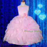 FG234 Girls Ruffle Flower Girl Dresses Pageant Gown Party Communion Dress Size 4-12