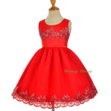 FG317 Beads Embroidery Scalloped Dresses Flower Girl Pageant Occasion Size 2-10