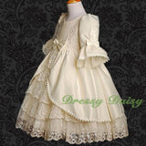 VD003 Lace Satin Victorian Princess Flower Girl Dresses Party Dress Size 12m-9