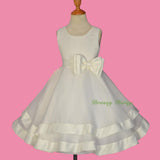 FG310 Lace Organza Tiered Flower Girl Wedding Pageant Party Occasion Dress Size 2-9