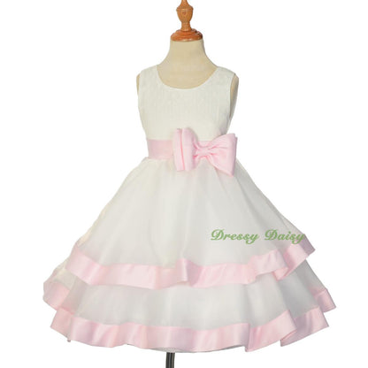 FG310 Lace Organza Tiered Flower Girl Wedding Pageant Party Occasion Dress Size 2-9