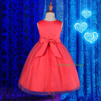 FG257 Girls' Beaded Satin Tulle Wedding Flower Girl Pageant Party Dresses Size 18 Months - 8