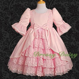 VD003 Lace Satin Victorian Princess Flower Girl Dresses Party Dress Size 12m-9