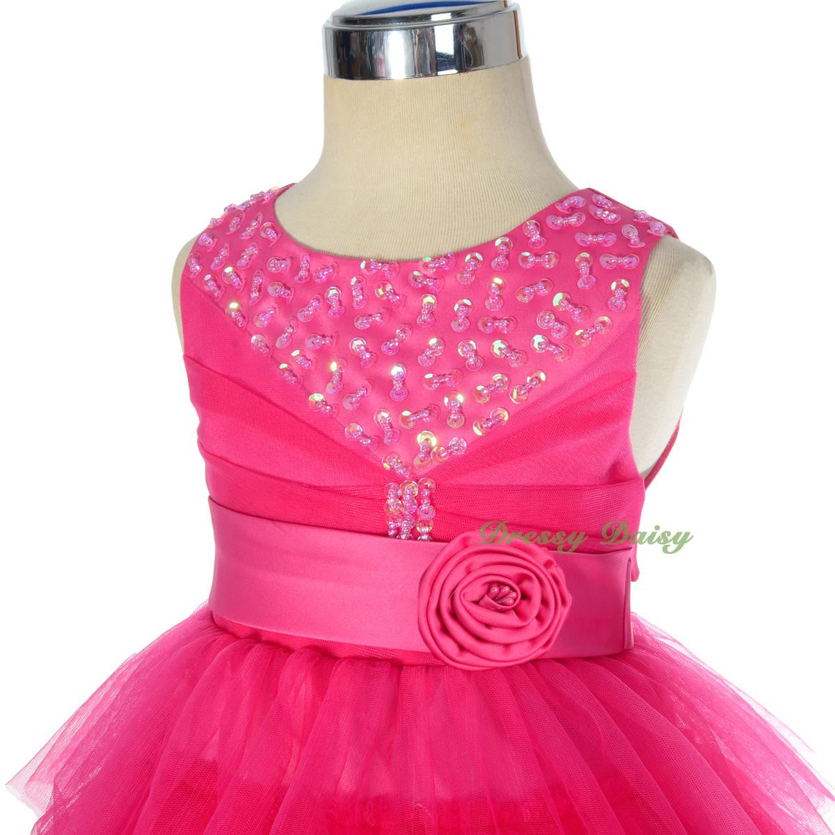 FG308 Girls Beaded Tulle Flower Girl Dresses Pageant Party Occasion Dress Size 2-8