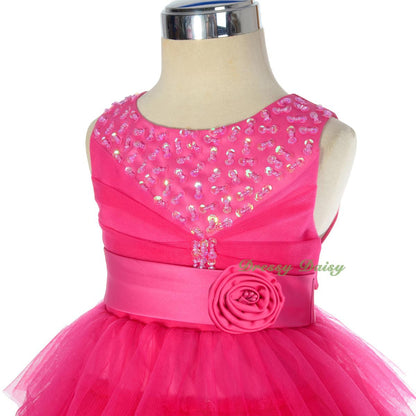 FG308 Girls Beaded Tulle Flower Girl Dresses Pageant Party Occasion Dress Size 2-8