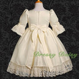 VD003 Lace Satin Victorian Princess Flower Girl Dresses Party Dress Size 12m-9