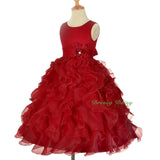 FG234 Girls Ruffle Flower Girl Dresses Pageant Gown Party Communion Dress Size 4-12