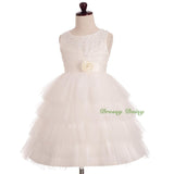 FG308 Girls Beaded Tulle Flower Girl Dresses Pageant Party Occasion Dress Size 2-8