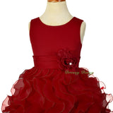 FG234 Girls Ruffle Flower Girl Dresses Pageant Gown Party Communion Dress Size 4-12