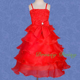 FG136 Girls Tiered Wedding Flower Girl Party Dresses Pageant Dress Size 2-9