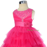 FG308 Girls Beaded Tulle Flower Girl Dresses Pageant Party Occasion Dress Size 2-8