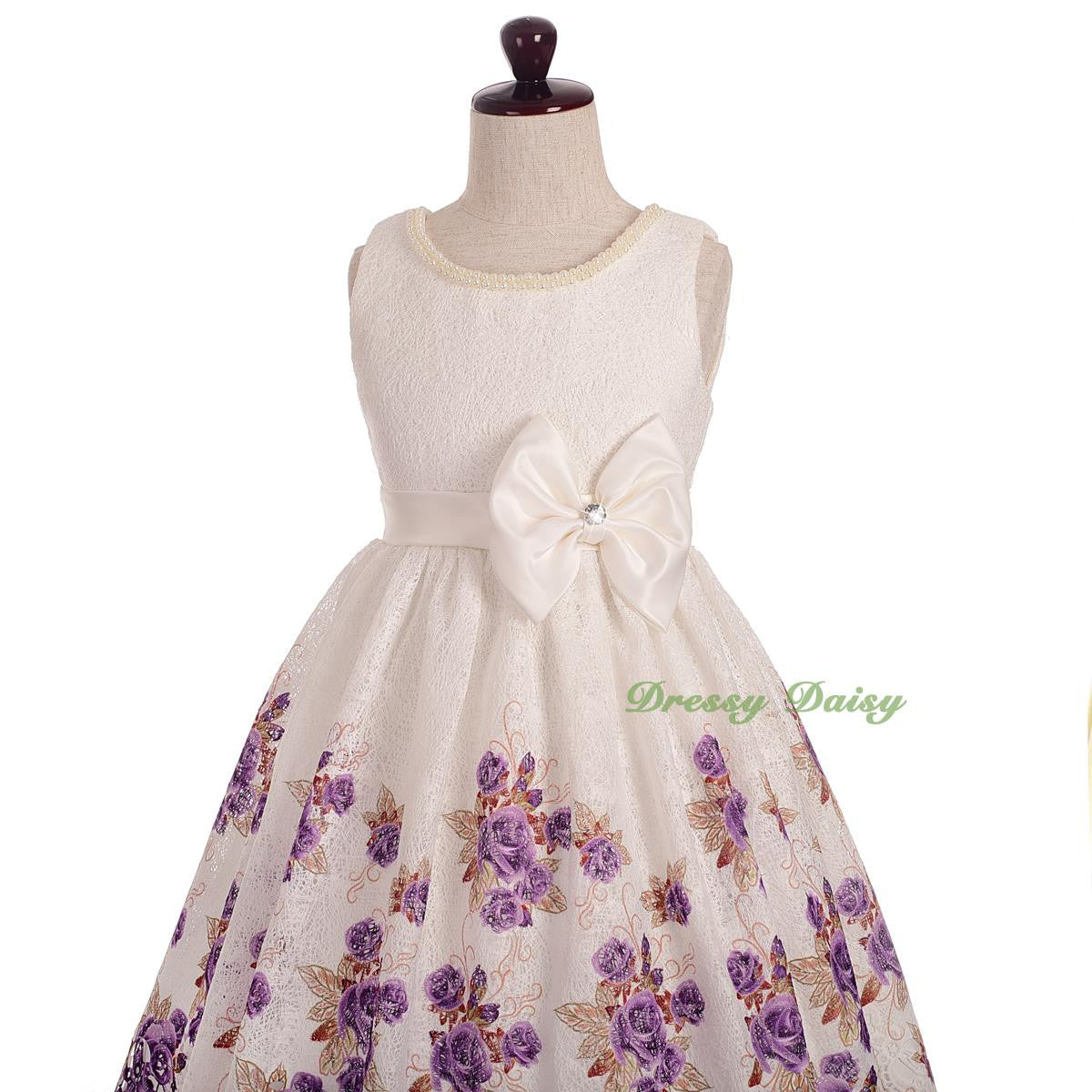 FG331 Girls' Lace Scalloped Hem Wedding Flower Girl Pageant Party Dresses Size 3-10