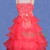 FG136 Girls Tiered Wedding Flower Girl Party Dresses Pageant Dress Size 2-9