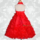 FG148 Girls Beads Halter Embossed Flower Girl Dresses Party Pageant Dress Size 2-9