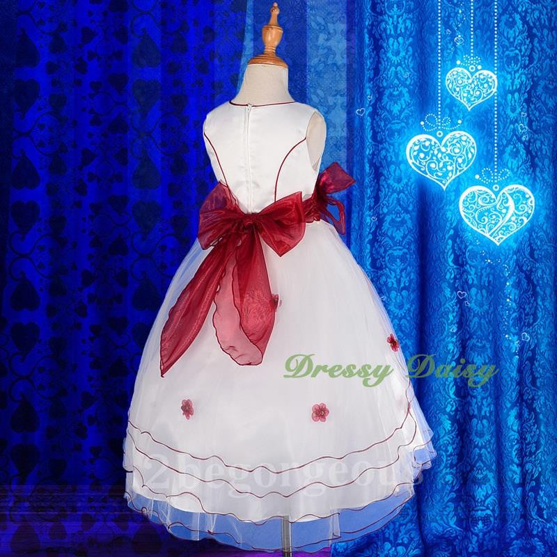 FG220A Girls' Tulle Pageant Party Flower Girl Dresses Build-in Petticoat Size 18 Months - 12