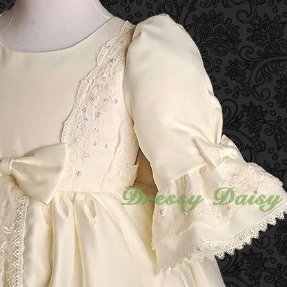 VD003 Lace Satin Victorian Princess Flower Girl Dresses Party Dress Size 12m-9