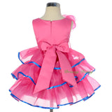 FG295 Satin Organza Tiered Dress Party Wedding Birthday Flower Girl Size 9 Months - 4