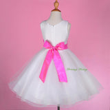 FG246 Girls' Big Bow Tulle Flower Girl Dresses Party Pageant Dress Size 2-9